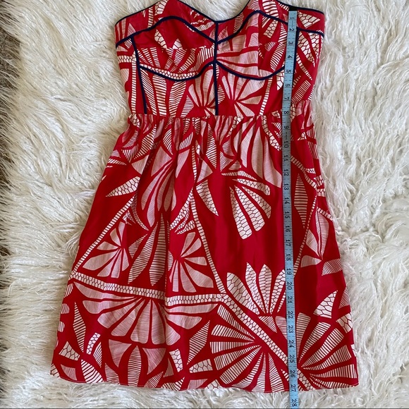 Alice & Trixie Veronique Red Strapless Silk Dress - Picture 13 of 16